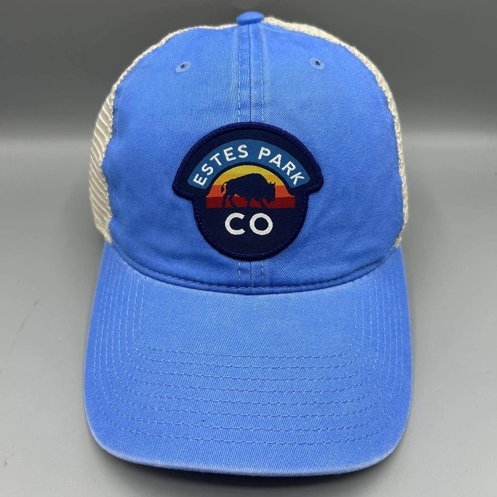 Estes Park Colorado Trucker Hat Men Blue The Game Strap Back Cap New